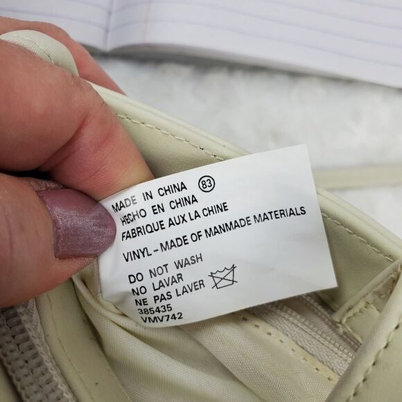 Floral Bead Embellished Handbag Purse Cream - Picture 9 of 10